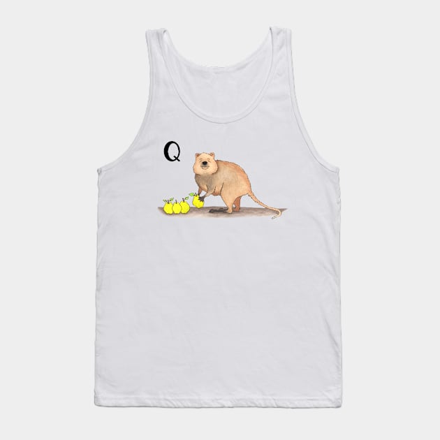 Q is for Quokka Tank Top by thewatercolorwood